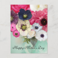 PINK ROSES AND ANEMONE FLOWERS MOTHER'S DAY