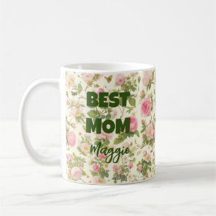 Pink Roses and Bees Best Mum Coffee Mug