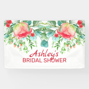 Pink Roses And Buds Banner