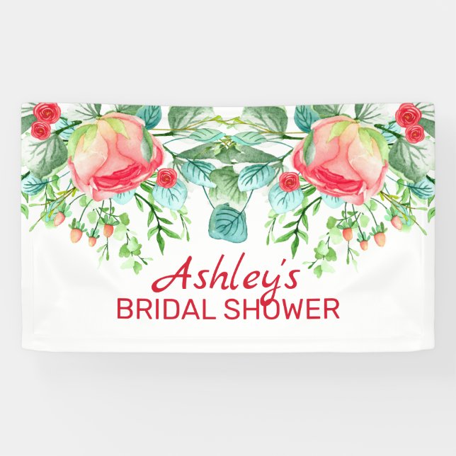 Pink Roses And Buds Banner (Horizontal)