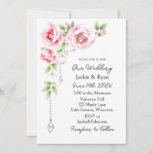 Pink Roses and Diamonds Floral Wedding