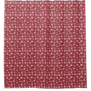 Pink roses and hearts shower curtain