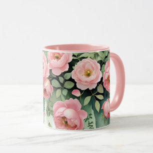 Pink Roses and Ribbons Mug