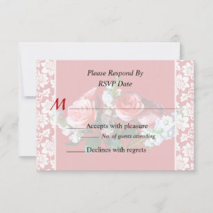 Pink Roses and Snapdragons Wedding Invitation
