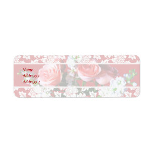 Pink Roses and Snapdragons Wedding Invitation