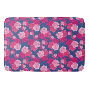 Pink Roses and Swirls Custom Bath Mat