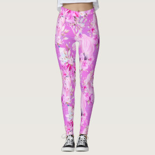 Pink Roses and Unicorns Leggings