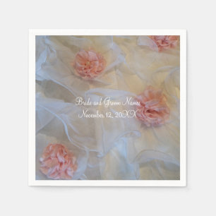 Pink Roses and White Ruffles Napkin