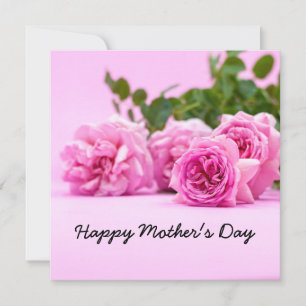 Pink roses are on pink Mother's Day Card