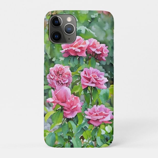 Pink Roses Art Rose Garden Phone Case (Back)