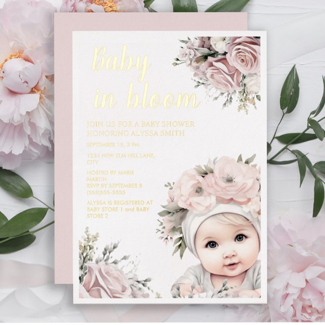 Pink Roses Baby in Bloom Girl Baby Shower (Creator Uploaded)