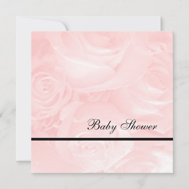 Pink Roses-Baby Shower Invitation (Front)