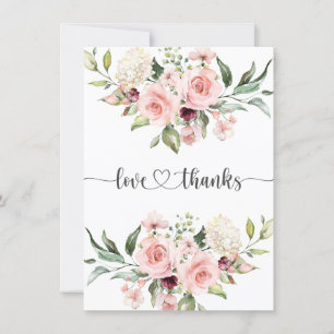 Pink Roses Baby Shower Thank You Card