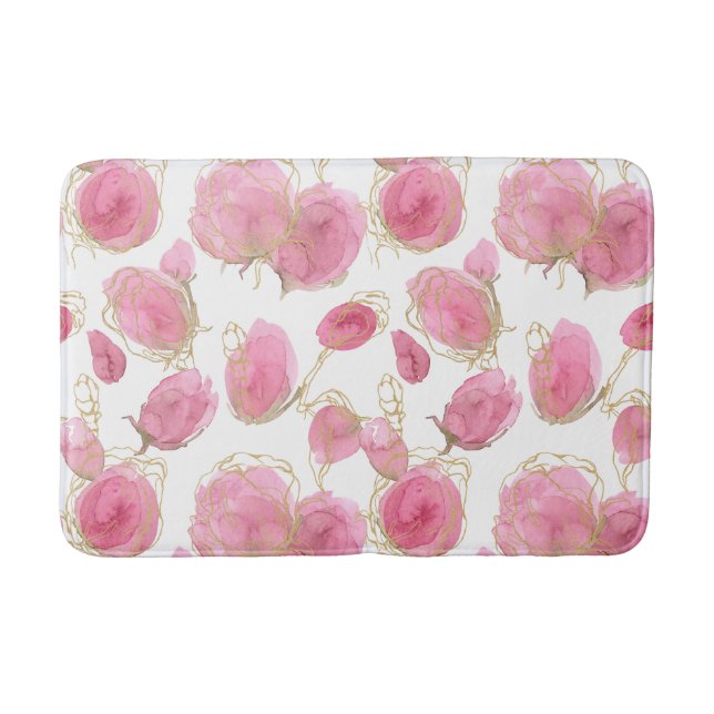 Pink roses bath mat (Front)