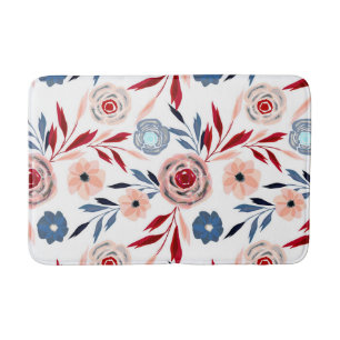 Pink roses bath mat