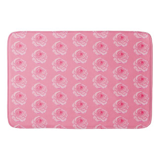 Pink roses bath mat