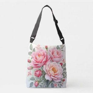 Pink Roses Beautiful Luxury Popular Collection Crossbody Bag