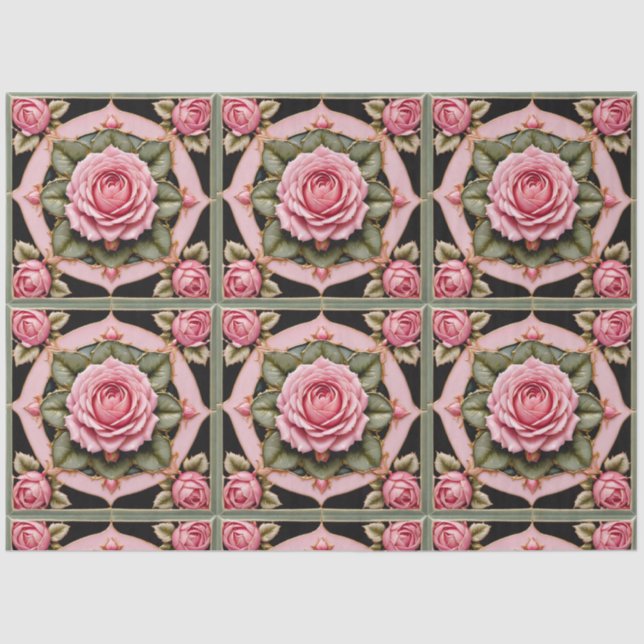 Pink Roses Beautiful Trendy Collection Tissue Paper (Front)