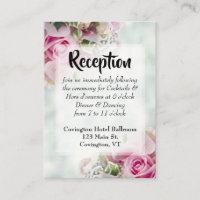 Pink Roses Bold Script Wedding Reception