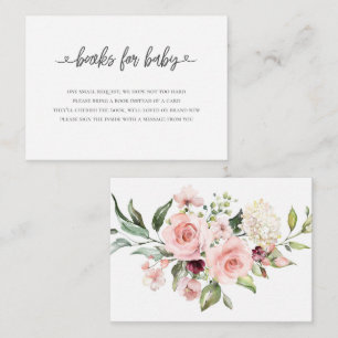 Pink Roses Books for Baby Shower Invitation Insert