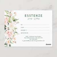 Pink Roses Border Gift Certificate  Postcard