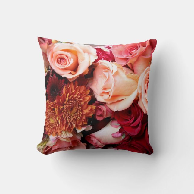 Pink Roses Bouquet Cushion (Front)