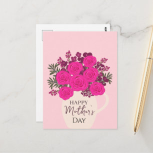 Pink Roses Bouquet – Elegant Mother’s Day Floral Postcard