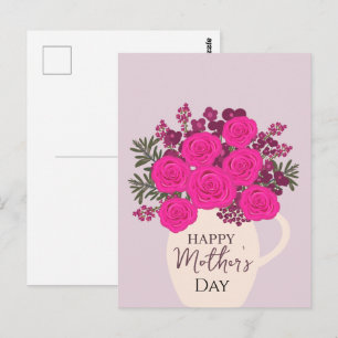 Pink Roses Bouquet – Elegant Mother’s Day Floral  Postcard