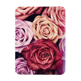 Pink Roses Bouquet Photo Magnet