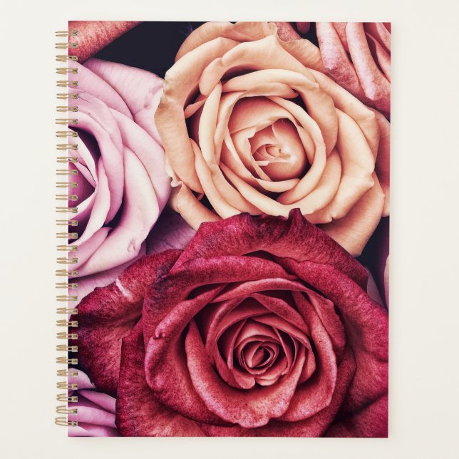 Pink Roses Bouquet Photo Planner (Front)