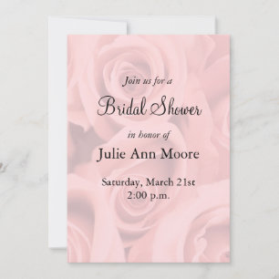 Pink Roses Bridal Shower Invitation