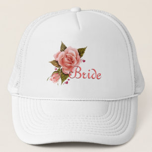 Pink Roses Bride Baseball cap