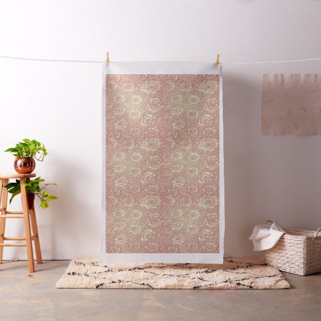 Pink Roses Brocade Fabric (In Situ)