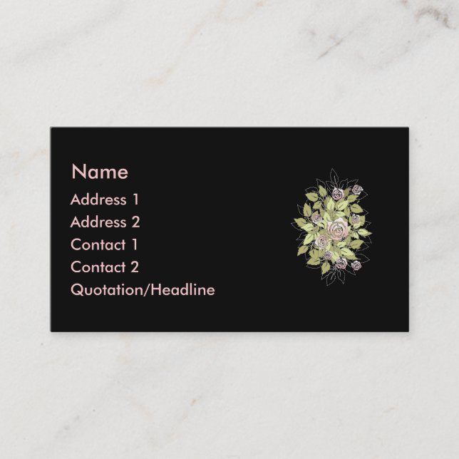 pink roses business card (Front)