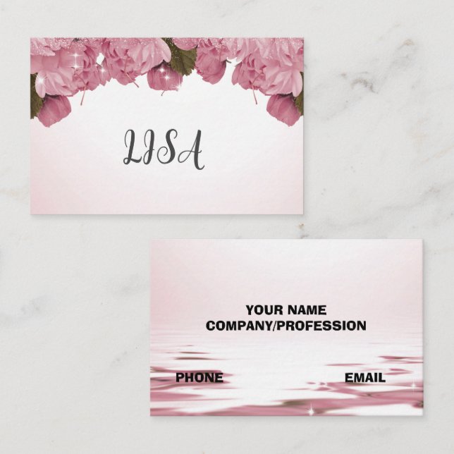  PINK ROSES business card (Front/Back)