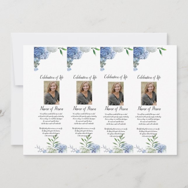 Pink Roses Butterflies Funeral Bookmarks Invitation (Front)