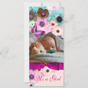 PINK ROSES ,BUTTERFLY BABY SHOWER PHOTO TEMPLATE