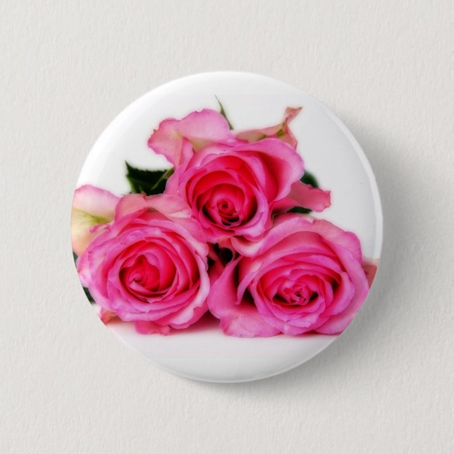 Pink Roses Button (Front)