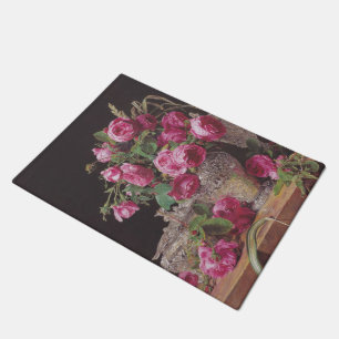 Pink Roses (by Ferdinand Georg Waldmüller) Doormat