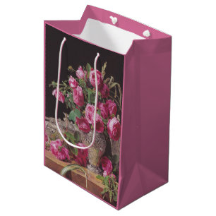 Pink Roses (by Ferdinand Georg Waldmüller) Medium Gift Bag