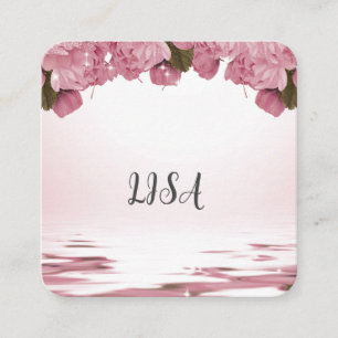 PINK ROSES CALLING CARD