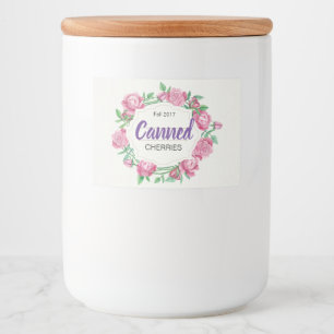 Pink Roses Canned Peaches Food Label