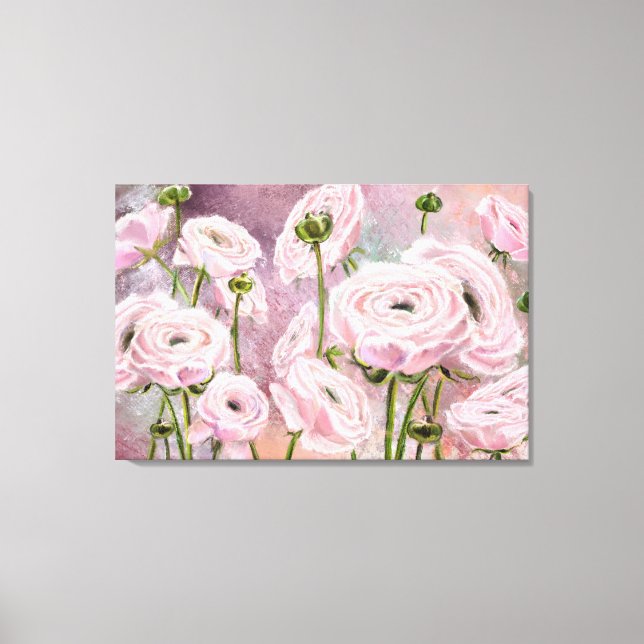 Pink Roses Canvas Print - Painting (Front)
