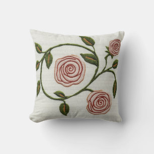Pink Roses - Charles Rennie Mackintosh Cushion