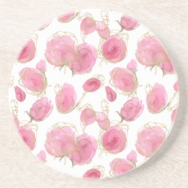 Pink roses coaster (Front)