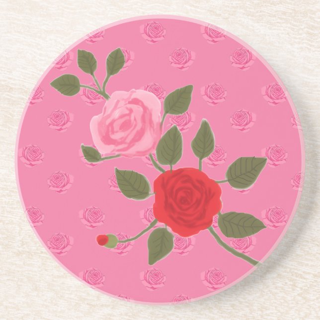 Pink roses coaster (Front)