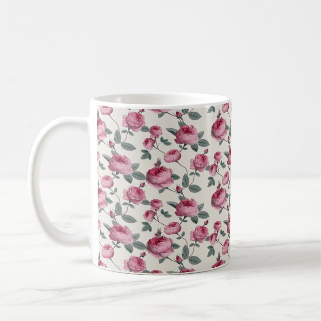 Pink Roses Coffee Mug (Left)