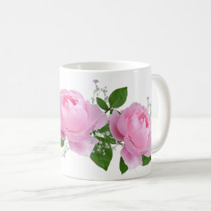 pink roses coffee mug