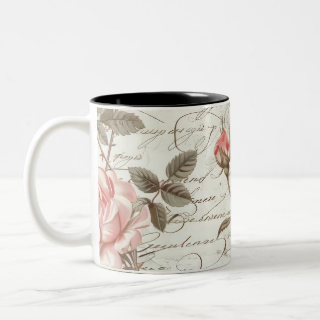 Pink Roses Coffee Mug (Left)