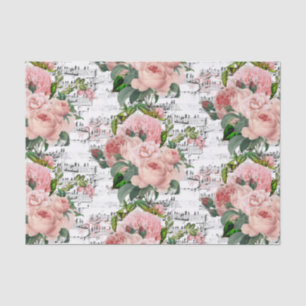 Pink Roses Collage Tissue Paper